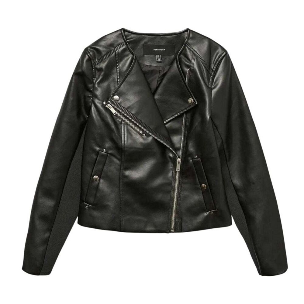 Vero Moda Womens/Ladies Faux Leather Biker Jacket / Black
